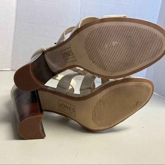 JONES NEW YORK,Cream,Cone Block, Open toe,Gladiator Heels,Sz 6.5 M, Jessie Style - Picture 13 of 14